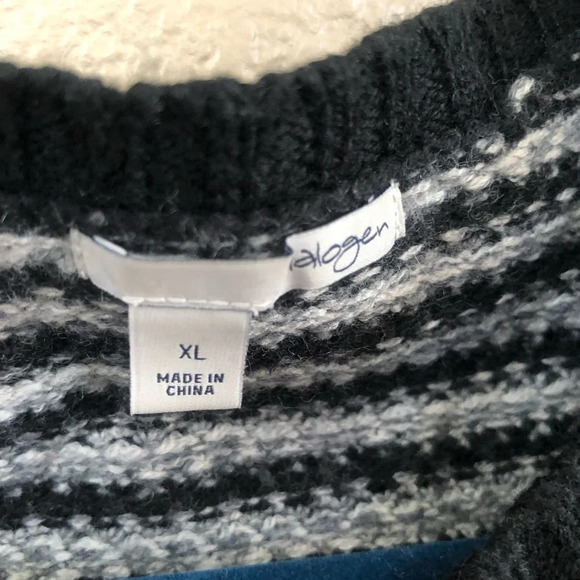 HALOGEN GREY WOOL BLEND FULL ZIPPER CARDIGAN SWEATER  SIZE XL - Picture 3 of 5